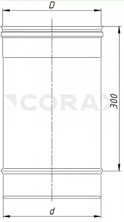 Труба L=350мм Промышленные дымоходы Коракс